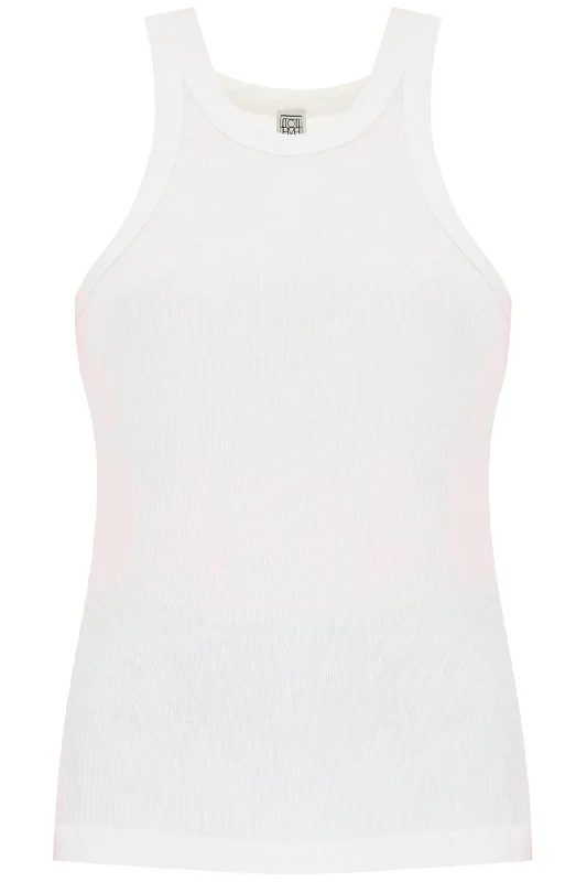 Ribbed Tank Top  - White bold tank top