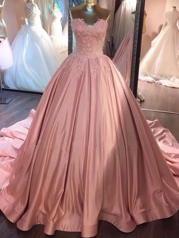 Sweetheart Neck Pink Lace Prom Dresses, Pink Lace Prom Gown, Pink Evening Formal Dresses Sweetheart Neck Pink Lace Prom Dresses, Pink Lace Prom Gown, Pink Evening Formal Dresses