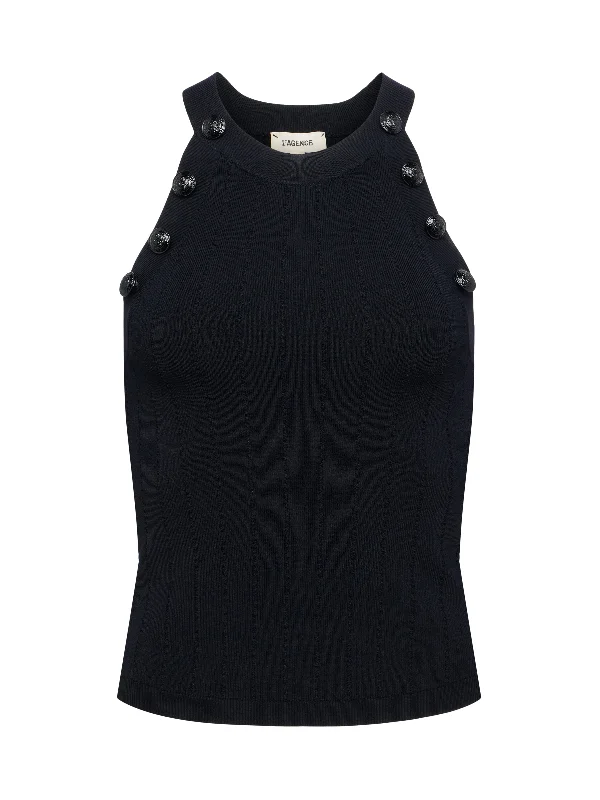 Rosemary Tank Black - L'AGENCE cotton tank top