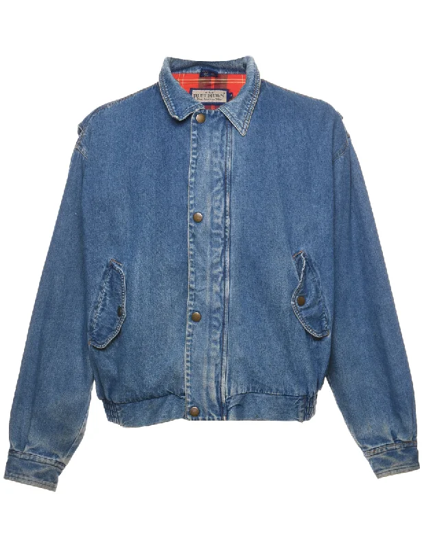 Medium Wash Denim Jacket - M Chenille Jacket Brocade Jacket Lace Jacket
