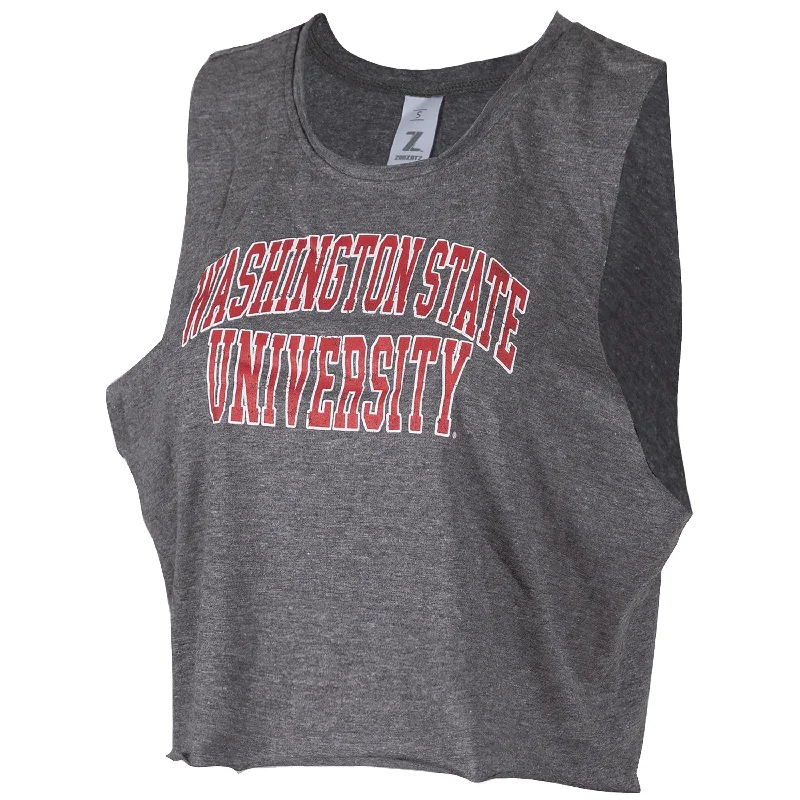 Washington State Grey Old School Tank high neck tank