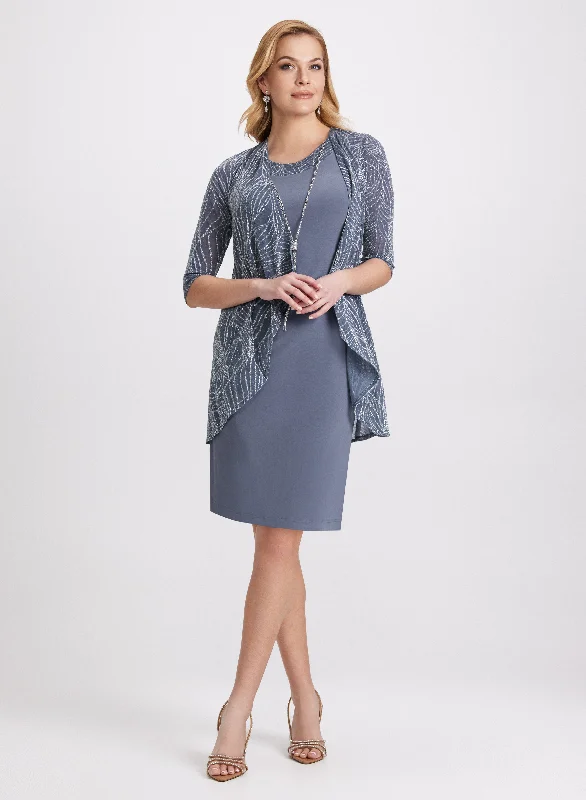 Cocktail Dress & Jacket Set Tiered Jacket Buttoned Jacket Zippered Jacket