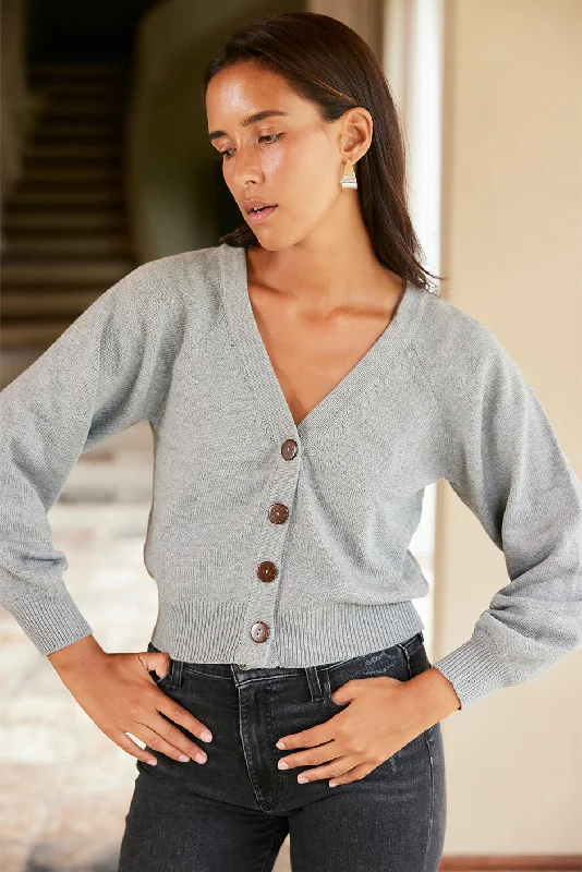 Greta Cardigan in Heather Grey Modern Contemporary chic