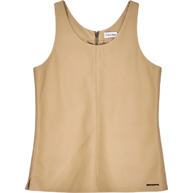 Calvin Klein Beige Leather Tank Top teal tank top