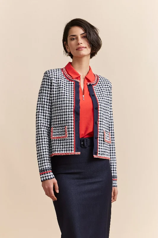 Vichy print cardigan Elegant Classic Vintage