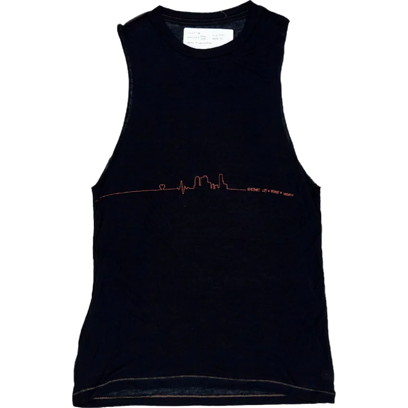 Stussy x TADC London Beat It Long Muscle Black Tank Top off shoulder tank
