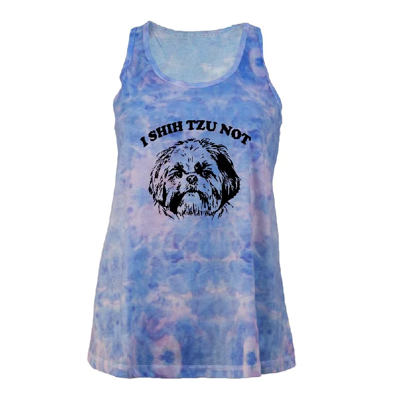 I Shih Tzu Not Juniors Tie Dye Tank Top solid color tank