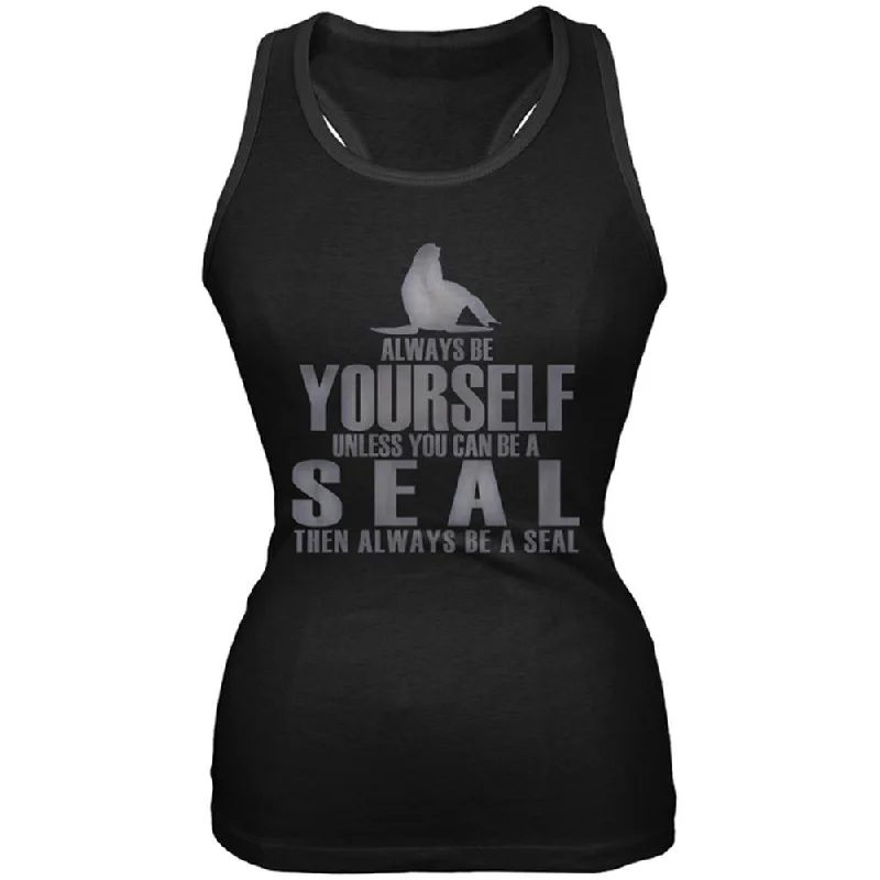 Always Be Yourself Seal Juniors Soft Tank Top spandex blend tank