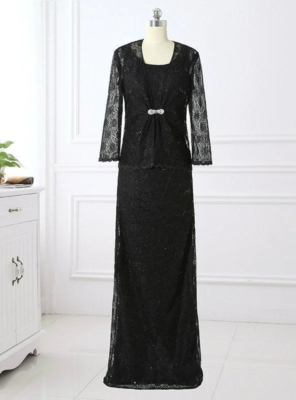 Fashion 2 Piece Vintage Black Lace Mother of the Bride Dresses with Jacket Notch Collar Jacket Peter Pan Collar Jacket Cowl Neck Jacket Fashion 2 Piece Vintage Black Lace Mother of the Bride Dresses with Jacket Notch Collar Jacket Peter Pan Collar Jacket Cowl Neck Jacket