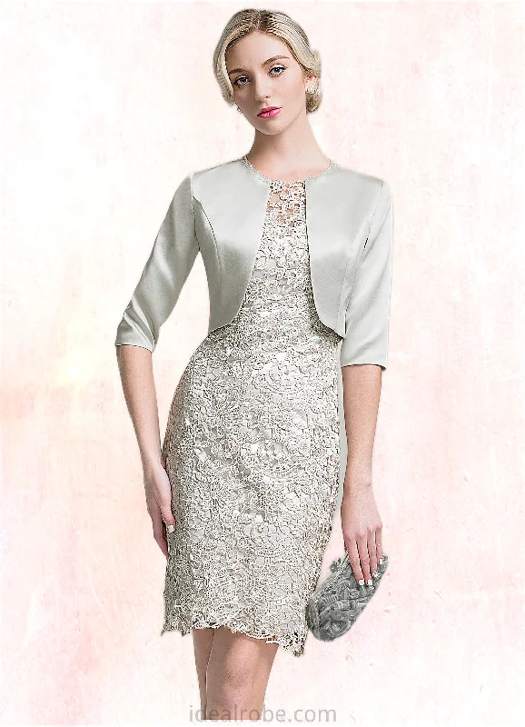 Millie Sheath/Column Scoop Neck Knee-Length Lace Mother of the Bride Dress STK126P0014802 Millie Sheath/Column Scoop Neck Knee-Length Lace Mother of the Bride Dress STK126P0014802