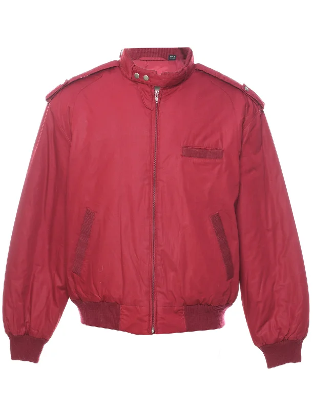 Maroon Jacket - XL Stand-Up Collar Roll-Neck Collar Turtle Neck