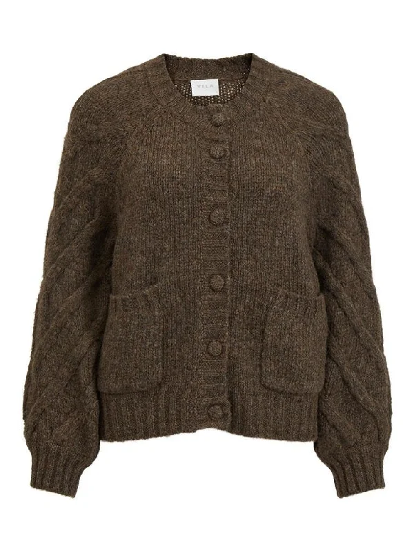Vila Ci - Strikket cardigan Cable Knit Ribbed Knit Lace Knit