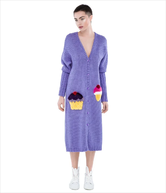 'Pocket Full of Sweets' Cardigan Neon metallic Matte