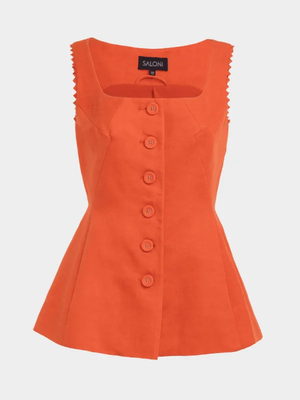Bibba Sleeveless Jacket in Terracotta Fleece Jacket Down Jacket Parka