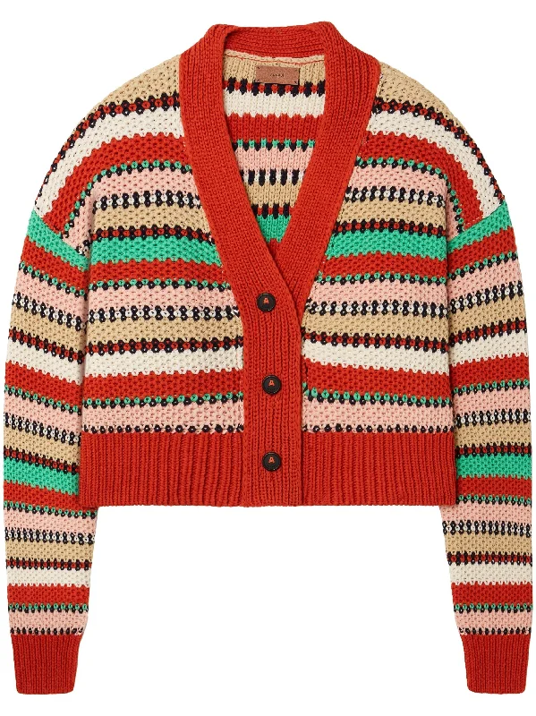 Sunny Stripes cardigan Front Pockets Side Pockets Patch Pockets