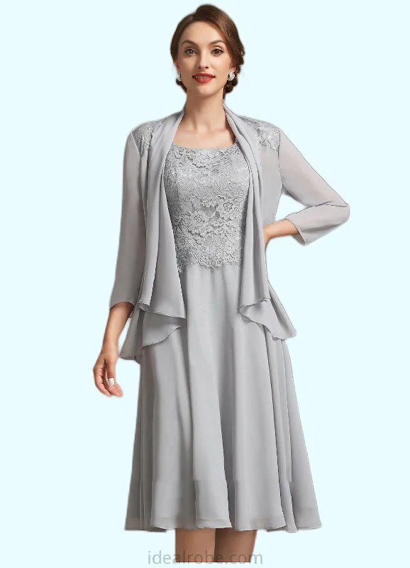 Serena A-Line Square Neckline Knee-Length Chiffon Lace Mother of the Bride Dress STK126P0014759 Serena A-Line Square Neckline Knee-Length Chiffon Lace Mother of the Bride Dress STK126P0014759
