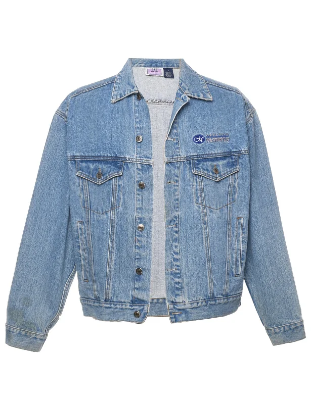 Light Wash Denim Jacket - M Nylon Fabric Polyester Fabric Spandex Fabric