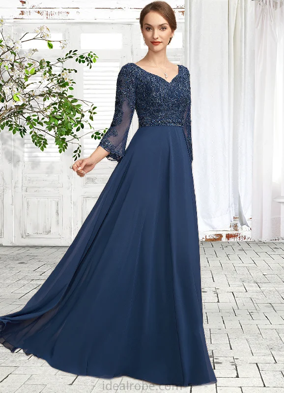 Grace A-Line V-neck Floor-Length Chiffon Lace Mother of the Bride Dress With Beading Sequins STK126P0014739 Grace A-Line V-neck Floor-Length Chiffon Lace Mother of the Bride Dress With Beading Sequins STK126P0014739