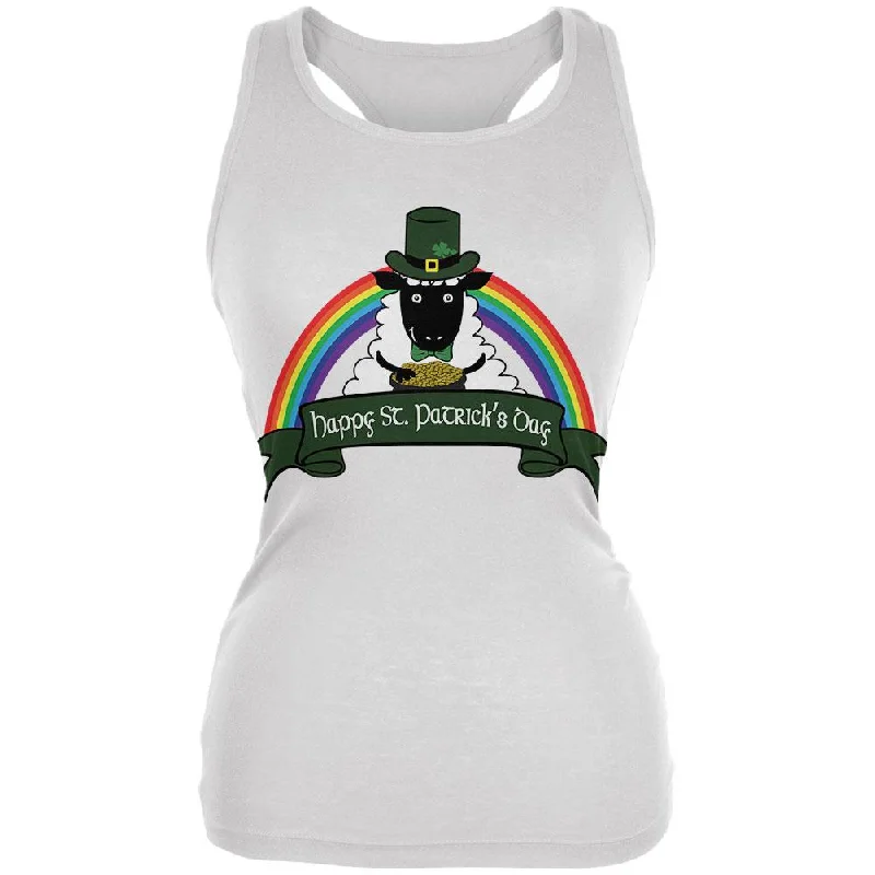 St. Patrick's Day Irish Sheep Leprechaun Gold Luck Juniors Soft Tank Top playful tank top St. Patrick's Day Irish Sheep Leprechaun Gold Luck Juniors Soft Tank Top playful tank top