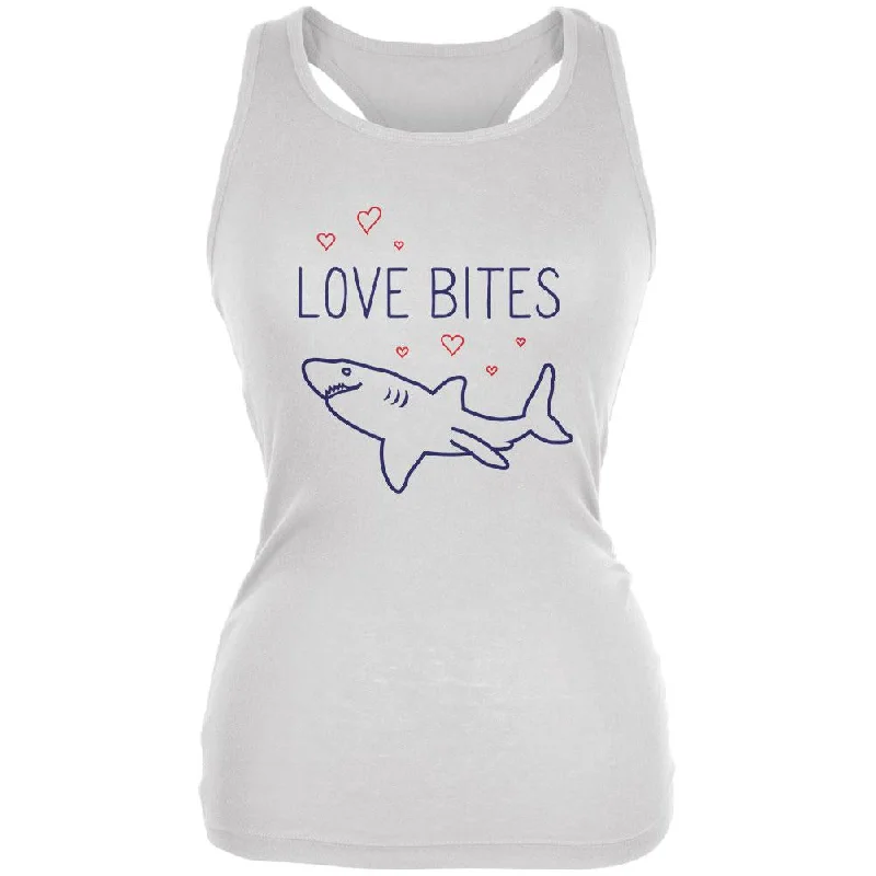 Shark Sharks Love Bites Juniors Soft Tank Top relaxed fit tank