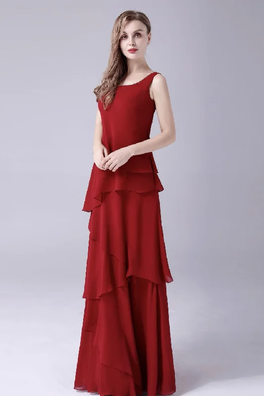 Burgundy Ruffles Chiffon Mother of the Bride Dresses With Jacket Welt Pockets Slit Pockets Flap Pockets Burgundy Ruffles Chiffon Mother of the Bride Dresses With Jacket Welt Pockets Slit Pockets Flap Pockets