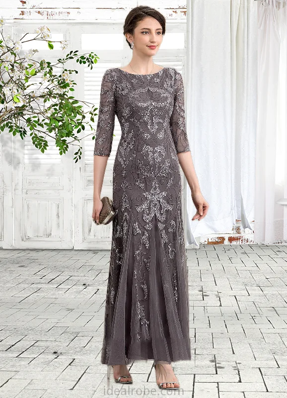 Paisley Sheath/Column Scoop Neck Ankle-Length Tulle Sequined Mother of the Bride Dress STK126P0014758 Paisley Sheath/Column Scoop Neck Ankle-Length Tulle Sequined Mother of the Bride Dress STK126P0014758