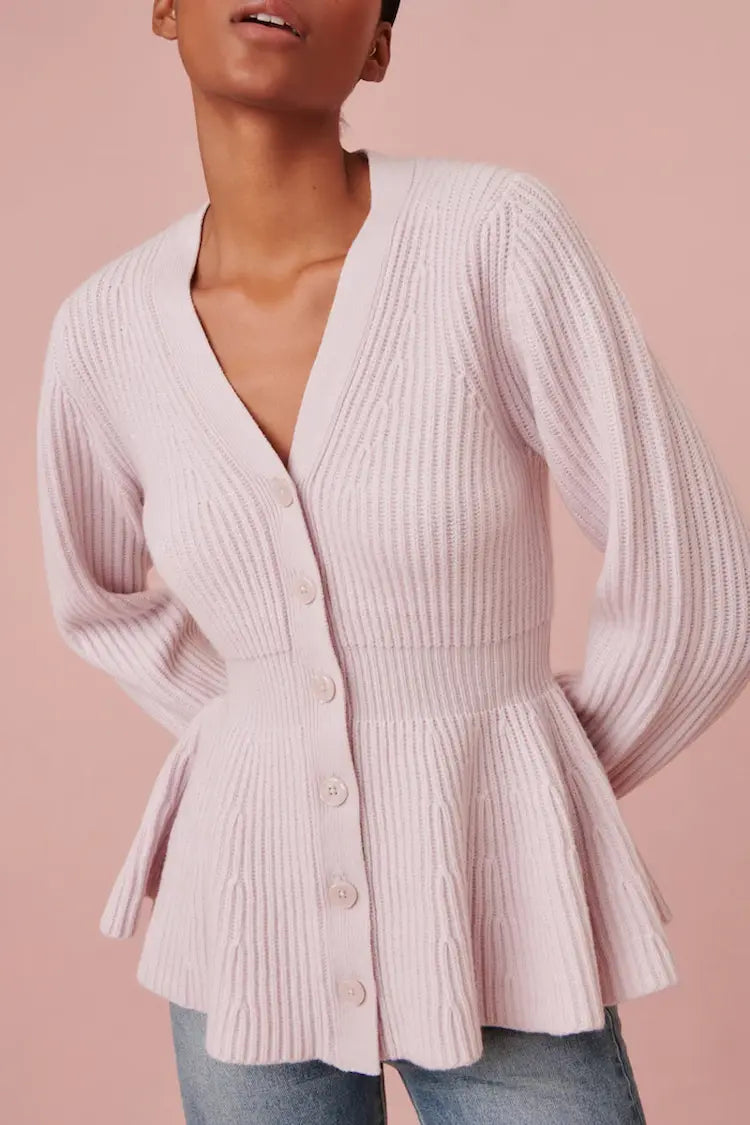 LoveShackFancy Luisa Cardigan Zippered Front Buttoned Front Snap Front