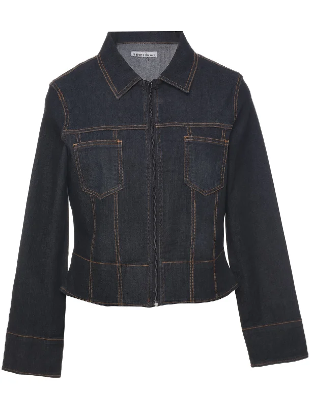 Indigo Denim Jacket - M Notch Collar Jacket Peter Pan Collar Jacket Cowl Neck Jacket Indigo Denim Jacket - M Notch Collar Jacket Peter Pan Collar Jacket Cowl Neck Jacket