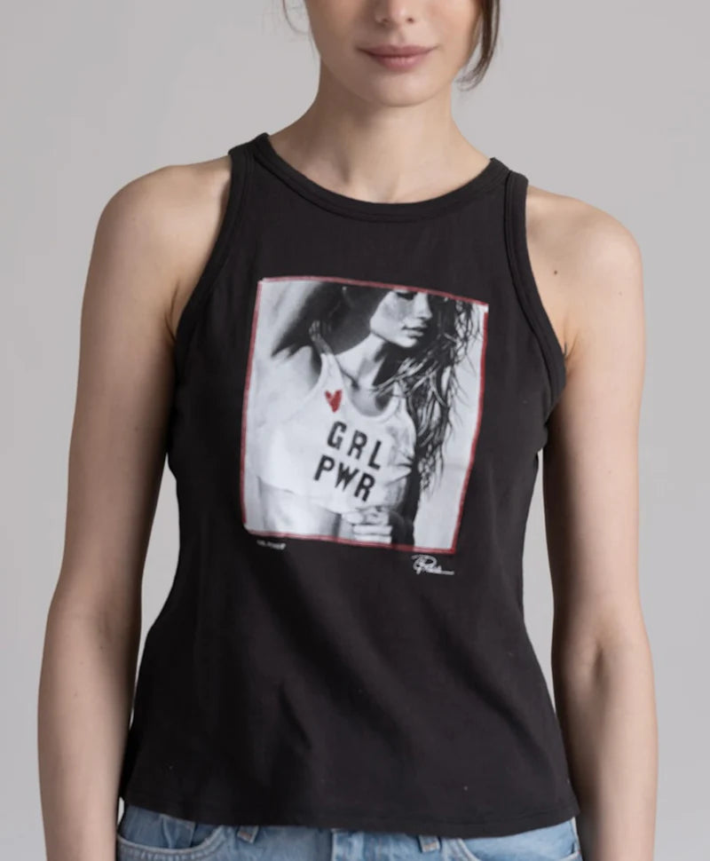 Girl Power Brody Tank Worn Black Highlight Color - CPRESS STUDIO fitness tank top