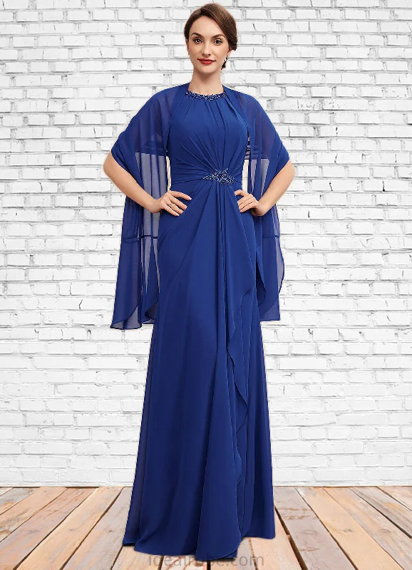 Lilliana A-Line Scoop Neck Floor-Length Chiffon Mother of the Bride Dress With Beading Cascading Ruffles STK126P0014781 Lilliana A-Line Scoop Neck Floor-Length Chiffon Mother of the Bride Dress With Beading Cascading Ruffles STK126P0014781