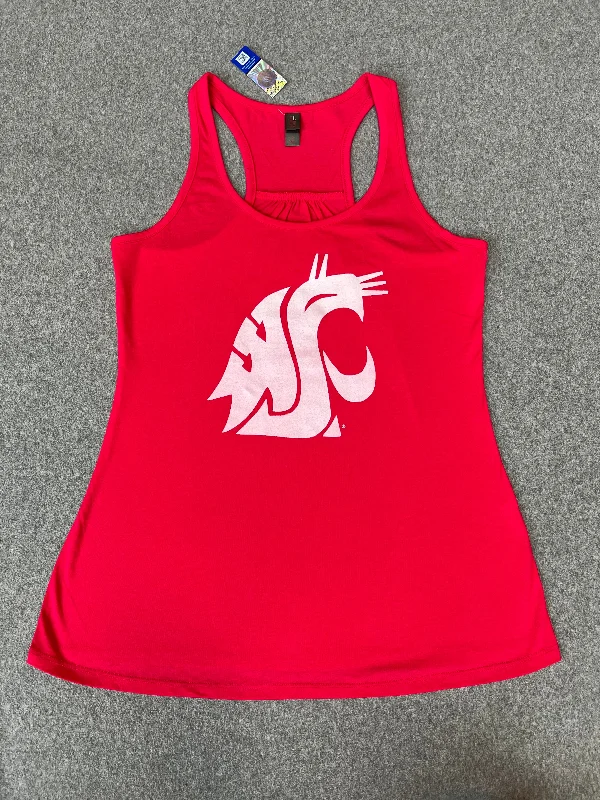 Ladies Pink WSU Crew Cut Tank vintage tank top