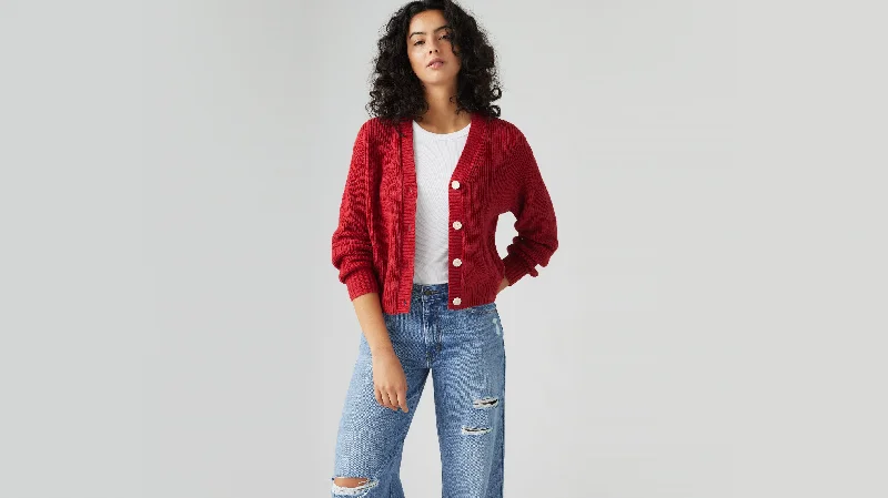 Levi's® Women's Snowflake Cardigan Mesh Cardigan Canvas Denim