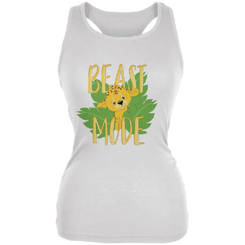 Beast Mode Cute Cheetah Cub Juniors Soft Tank Top beige tank top
