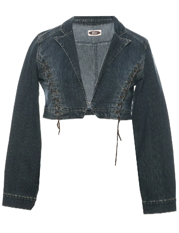 Cropped Denim Jacket - S Satin Fabric Silk Fabric Chiffon Fabric
