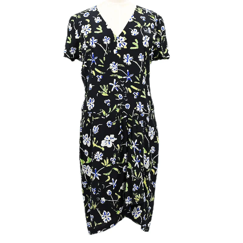 Chanel 1997 Spring floral-print draped silk dress #42