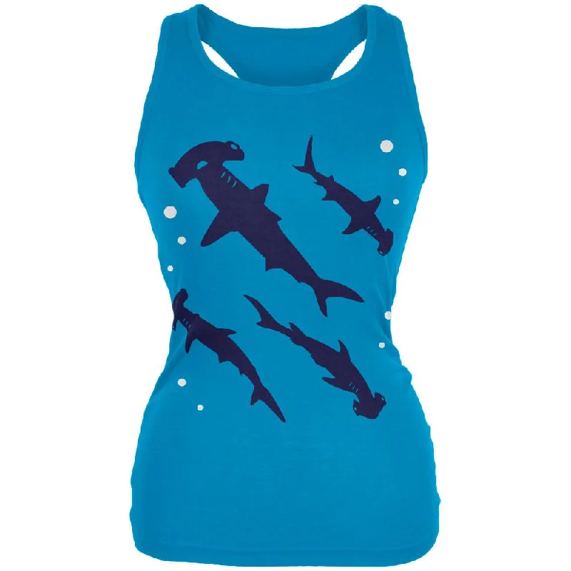 Hammerhead Shark Sharks School Juniors Soft Tank Top flirty tank top