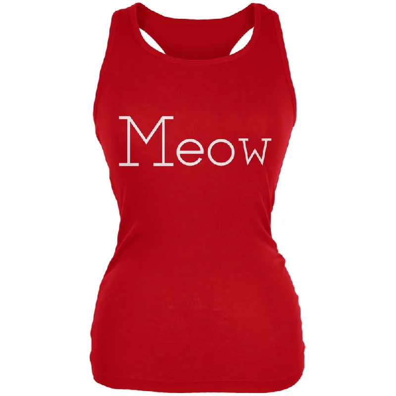 Meow Red Juniors Soft Tank Top lightweight tank top