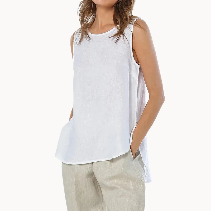 Lily Valley 100% Linen Womens Tank bright tank top
