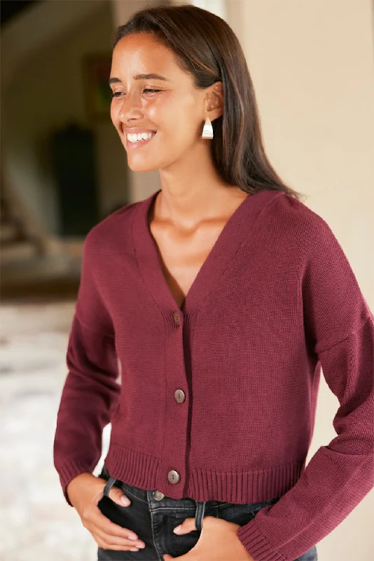 Diana Cardigan in Plum Soft Cozy Warm