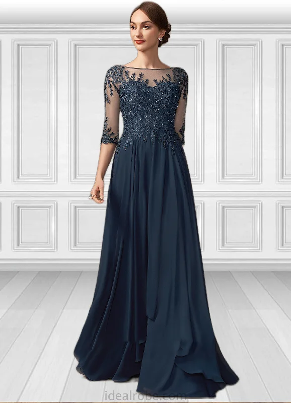 Uerica A-Line Scoop Neck Floor-Length Chiffon Lace Mother of the Bride Dress With Beading Sequins STK126P0014795 Uerica A-Line Scoop Neck Floor-Length Chiffon Lace Mother of the Bride Dress With Beading Sequins STK126P0014795