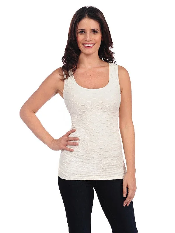 Lattice Tank Cream - Tees By Tina low neck tank