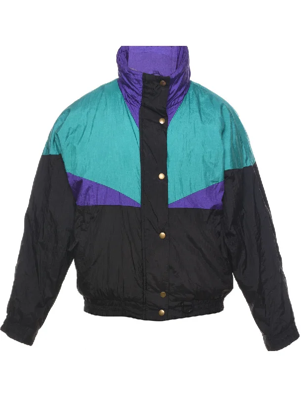 Black Nylon Jacket - M Collared Jacket Crew Neck Jacket Turtle Neck Jacket