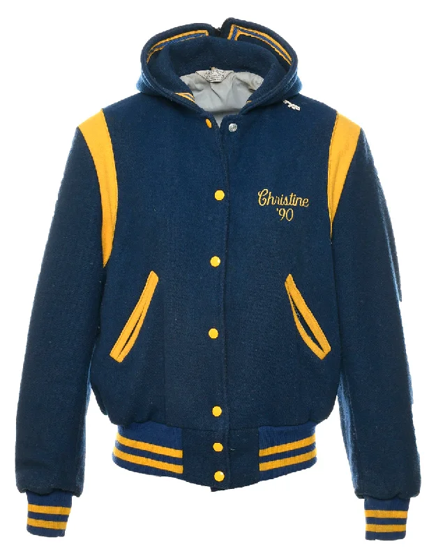 Hooded Vintage Christine '90 Team Jacket - M Print Jacket Jacquard Jacket Patchwork Jacket Hooded Vintage Christine '90 Team Jacket - M Print Jacket Jacquard Jacket Patchwork Jacket