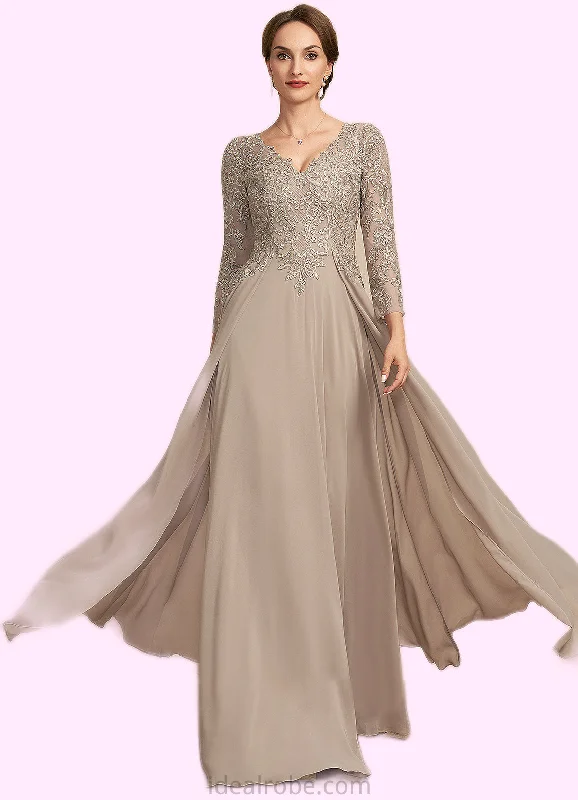 Lily A-Line V-neck Floor-Length Chiffon Lace Mother of the Bride Dress STK126P0014754 Lily A-Line V-neck Floor-Length Chiffon Lace Mother of the Bride Dress STK126P0014754