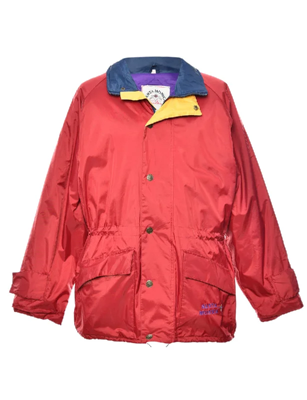 Maroon, Purple & Yellow Contrast Collar Mountaineering Jacket - M Wool Jacket Cashmere Jacket Tweed Jacket Maroon, Purple & Yellow Contrast Collar Mountaineering Jacket - M Wool Jacket Cashmere Jacket Tweed Jacket