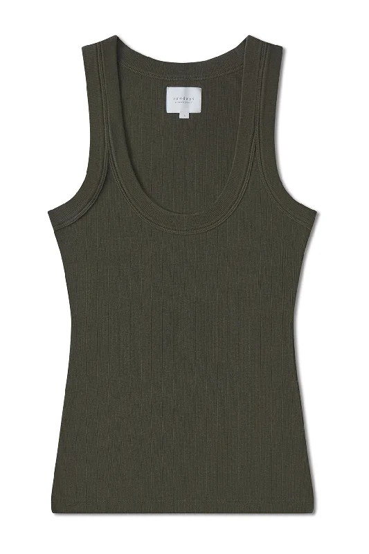 Danny Tank Army Green - Sundays halter tank top