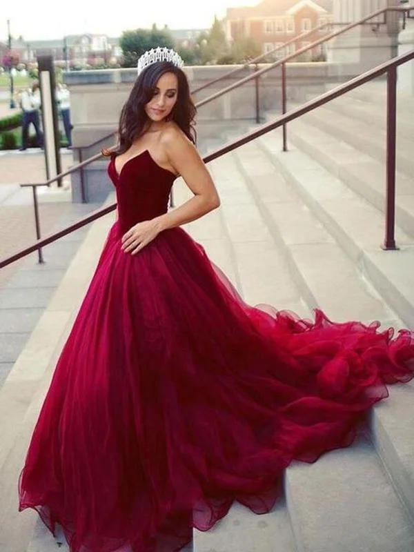 A Line Sweetheart Neck Burgundy Prom Dresses, Burgundy Evening Formal Graduation Dresses A Line Sweetheart Neck Burgundy Prom Dresses, Burgundy Evening Formal Graduation Dresses