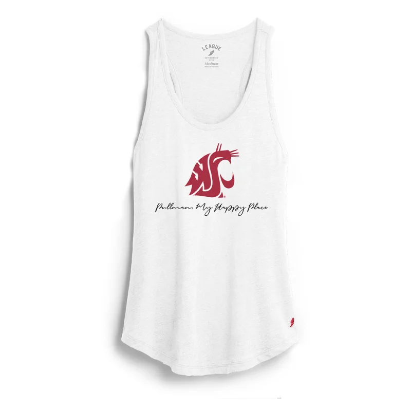 League Pullman My Happy Place Tank Top sheer tank top