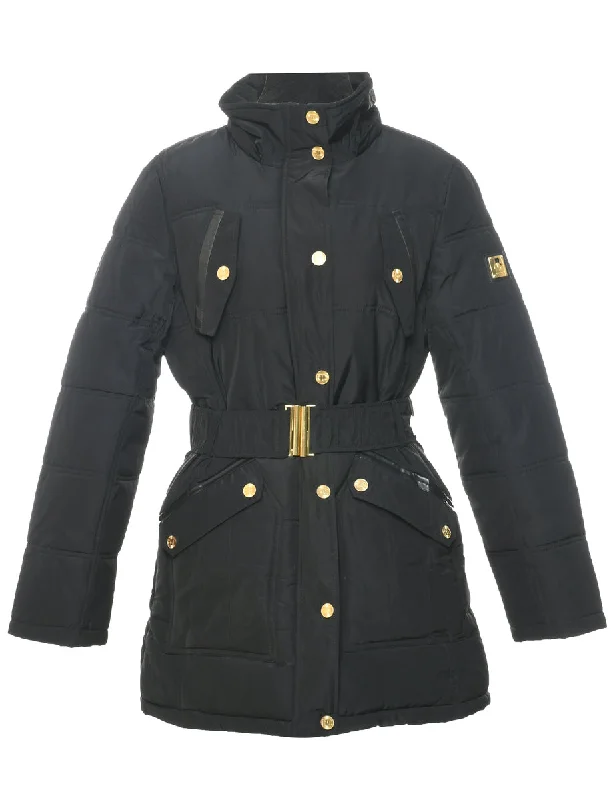 Black Puffer Jacket - M V-Neck Jacket Boat Neck Jacket Square Neck Jacket