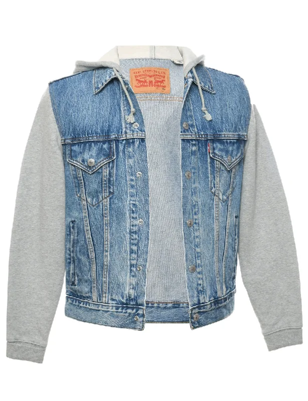 Levi's Denim Jacket - XS Belted Jacket Elasticated Jacket Padded Jacket